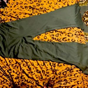 Green Free People  movement Flare Yoga pants